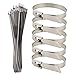 MUCKLILY 30pcs Metal Zipper Tie Cable Ties Metal Cable Zip Strap Stainless Steel Cable Tie Self-locking Ties Plumbing Supplies Heavy Duty Chain 201 Stainless Steel Electric Wire Panel