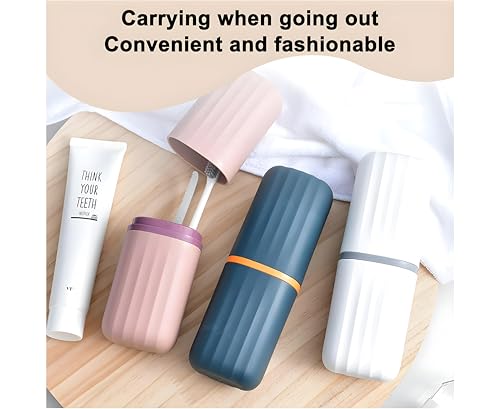 Image of Oblivion Travel Toothbrush Holder Case for Bathroom - Portable Toothbrush Cover Box for Travel, Camping & Business Trip | Plastic Toothbrush & Toothpaste Storage Cup, Multicolour (Pack of 1)