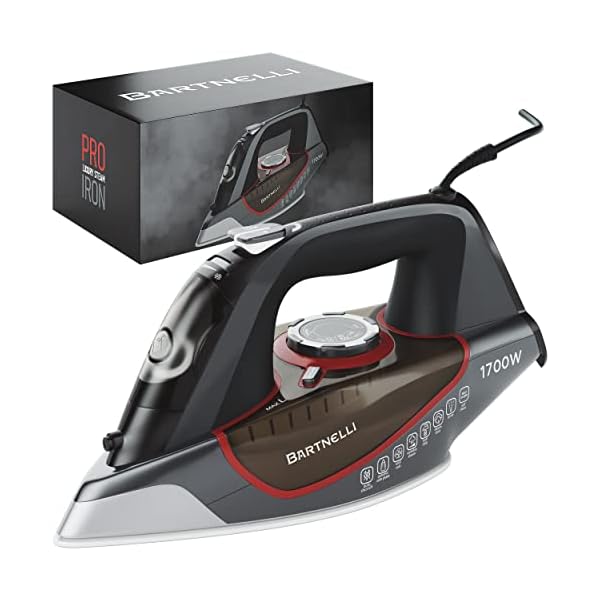 Bartnelli Pro Luxury Steam Iron for Clothes | New Powerful Steam Technology | Non-Stick Ceramic Soleplate, 1700 Watts with 3-Way Auto Shut Off, Premium Built Quality & Durability