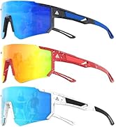 QALLY 3PACK Kids Sunglasses Youth Baseball Sunglasses for Boys Girls Age 4-14, Softball Cycling U...