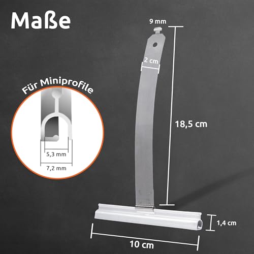 Foto von ECENCE 10 Stück Mini Rolladen Aufhängefeder - Aufhängefedern für Rolladen - Rollladen-Feder - Rolladen Befestigung - Rolladen Befestigungsfeder - Stahlfeder Aufhängefeder