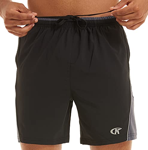 YuKaiChen Pantalones cortos 2 en 1 para hombre, transpirables, de secado rápido, con bolsillo con cremallera, 1 negro, M Cover