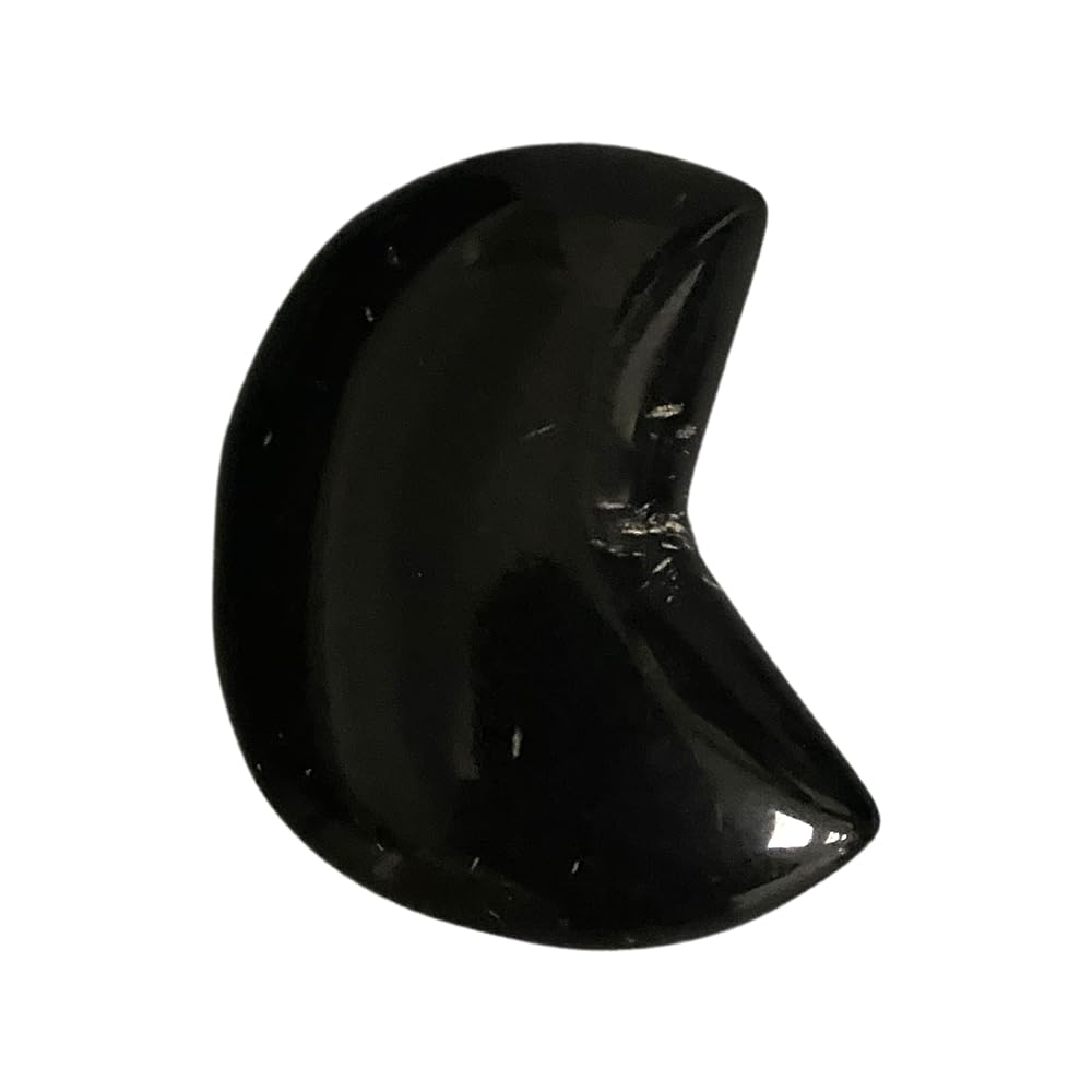 VIE Crescent Moon Crystal, 3x2cm, Black Agate