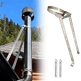 Soporte de tubo de chimenea con tornillos, soporte de pared de acero inoxidable para chimenea de techo, abrazadera para estufa y calentadores de agua