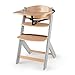Kinderkraft Wooden Highchair 3 in 1 ENOCK, Multifunctional Baby Chair, Ajustable Heigh and Footrest, Safety Harness, with Detachable Tray, for Children up to 10 Years, Wooden Gray