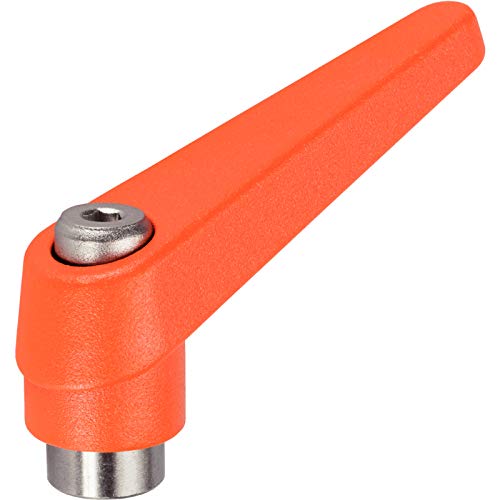 HALDER 24390.0121 Adjustable Clamping Lever, Orange, D1 = 14 mm / D2 = M6, d1=14 mm / d2=M6