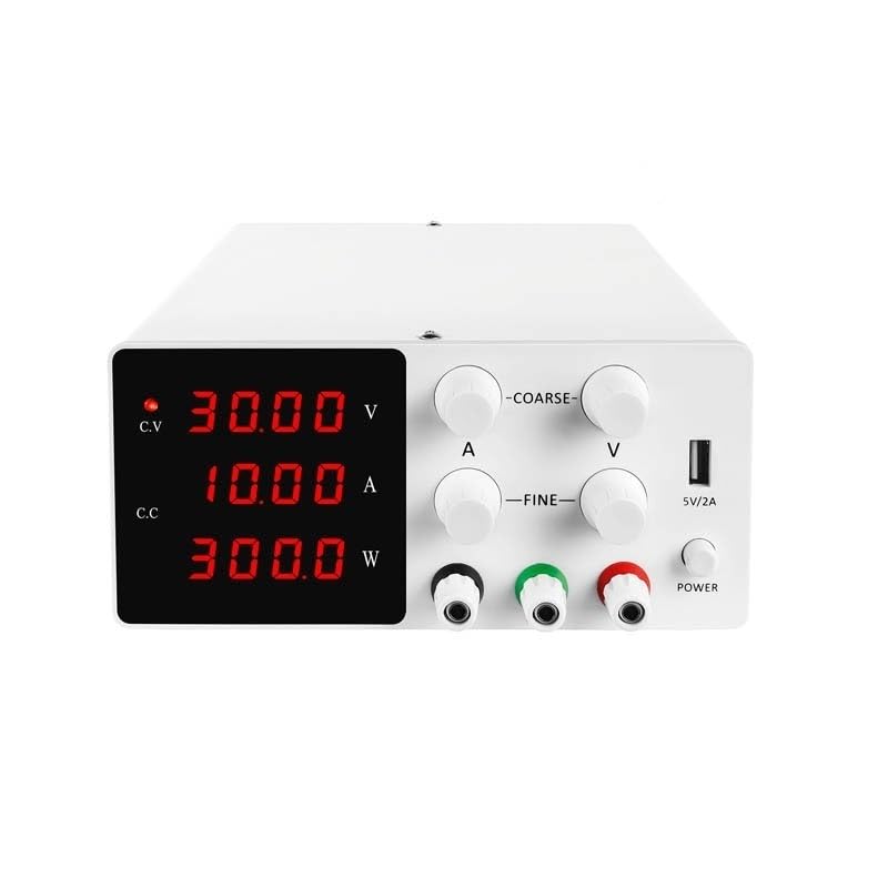 Fuente de alimentación 30V 10A Switching Lab DC Fuente de alimentación ajustable Laboratorio Regulador de voltaje de precisión Estabilizador Fuente de banco de conmutación(30V 10A 300W white)