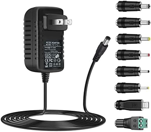 AC Adapter 9V 2A Power Supply AC110V to DC9V 2000mA 1500mA 1000mA 500mA Power Driver 8 DC Plug Tips 9 Volt Converter Inverter Charger Transformer ac dc Adapter