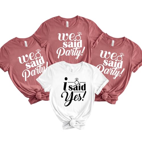 Bachelorette Party Shirts for Women – Bride & Bridesmaid Matching Tees, Funny Bridal Party Tops D13 White