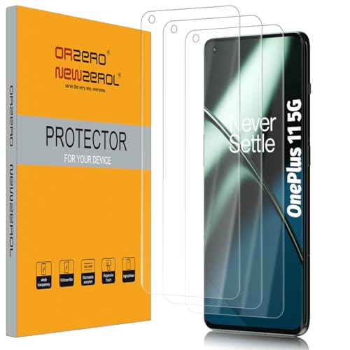 Orzero (3 Pack) Compatible for OnePlus 11 5G Screen Protector Premium Soft Edge to Edge High Definition TPU Anti-Scratch Bubble-Free