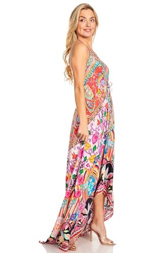 Image of Sakkas Lizi 2025 Womens Maxi High-Low Halter Handkerchief Long Dress Beach Party
