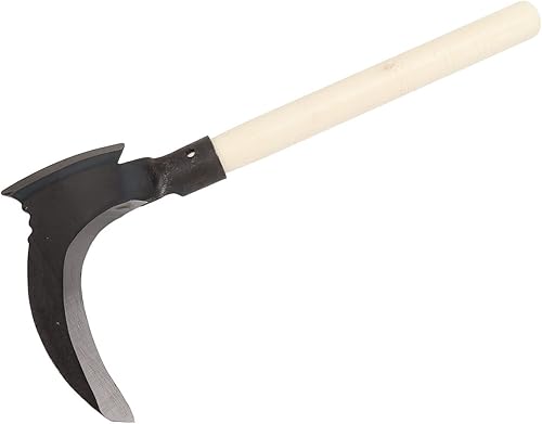 Miniatura 5 de Hz de hierba de acero de manganeso alto, hoz de limpieza, doble guadaña multifuncional para jardinería, hoz de hierba y cultivo, hoz de seguridad