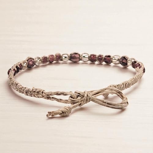Image of BlueRica Hemp Anklet with Glass Beads
