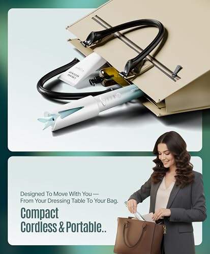 Image of Ownair Automatic Hair Curler for Women, Cordless Auto Hair Curler, 4200 mAh Rechargeable Battery, USB C Fast Charging, Left & Right Curl Modes, 160C & 190C Temperature Settings, Portable Curling Iron for Salon Quality Curls