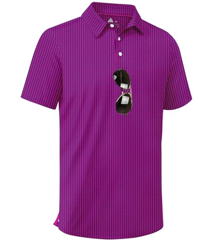 Image of ZITY Men's Golf Shirts Short Sleeve Print Patterns Casual Collared Polo