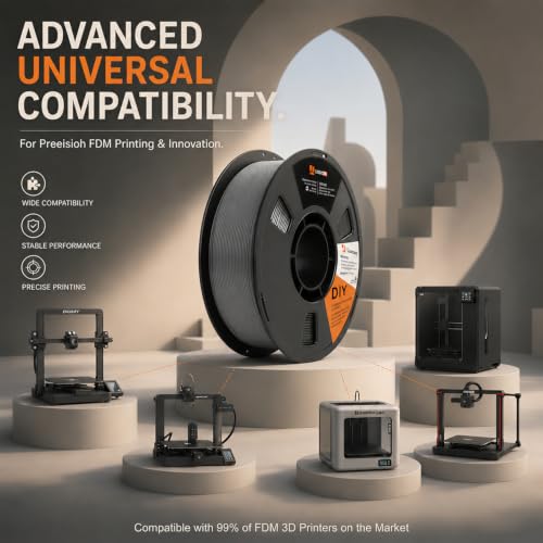 Image of LOVOON PLA Filament 1.75mm, 3D Printer Filament Dimensional Accuracy + /- 0.02mm, Neatly Wound 3D Printing Filament, Fit Most FDM 3D Printers, 1KG Spool(2.2lbs), Dark Grey