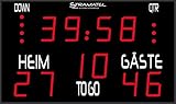 ✅ Spielzeit/Pausenzeit: 4-stellig, rot (30 cm) + 2 blinkende Leuchtpunkte