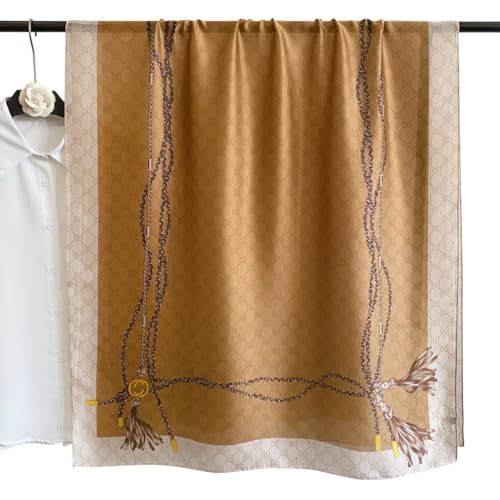 Image of Printed Poly Silken feel Scarf Stole for Women | Stylish, Soft, & Lightweight | Satin Feel Neck Scarf, Hair Scarf, Head Scarf for Women