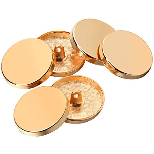30 Pieces Metal Flat Button Alloy Shank Button Round Shaped Sewing Button Metal Button For Women Suit Woolen Coat Shirt Trousers Sewing Crafts (Gold, 15 Mm) #TOP3