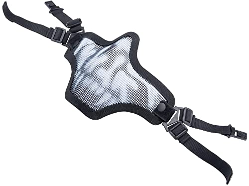 Evike Airsoft - 6mmProShop Iron Face Mesh Striker V1 Lower Half Face Pro for Use with Bump Headpros (Color: Black/Skull)