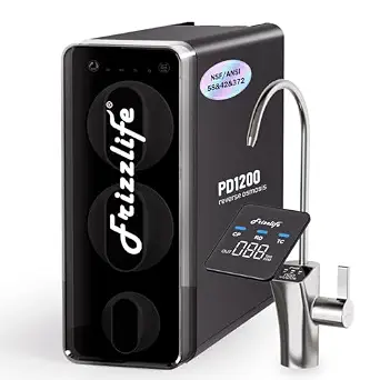 Frizzlife 1200GPD Reverse Osmosis Water Filter, NSF/ANSI 42&58&372 Standards, 11-Stage Tankless System, Under Sink, Smart Faucet, Reduce PFAS, BPA Free