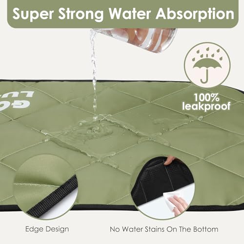 Image of Washable Dog Training Pads - Reusable Puppy Pads 60x45 cm, Moisture & Waterproof Pet Mat, Fast Drying, Scratch Resistant for Dogs & Cats (Army Green, 1 Pack)