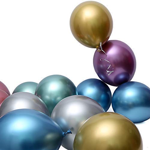 Party Balloons 12inch 50pcs Assorted Color Metallic Latex Balloons Birthday Helium Balloons - Thumbnail 6