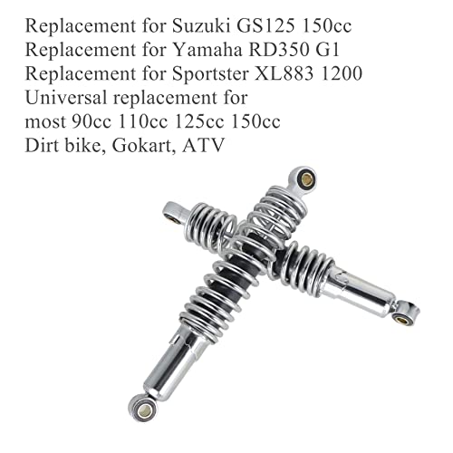 1 Pair 12.5 320mm Motorcycle Universal Rear Shock Absorbers Replacement for Suzuki Yamaha Sportster XL883 1200 Kawasaki 90cc 110cc 125cc 150cc Dirt Bike Go Kart ATV Sliver
