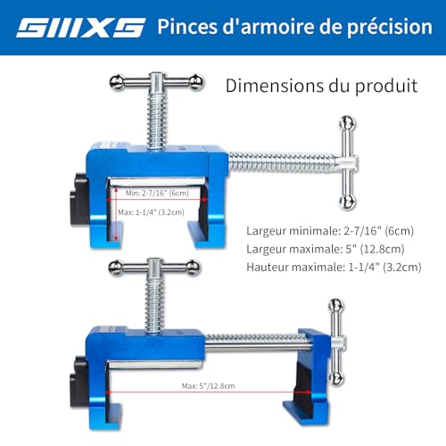 Lot de 4 pinces d'armoire serre-joints pour installation précise - 3