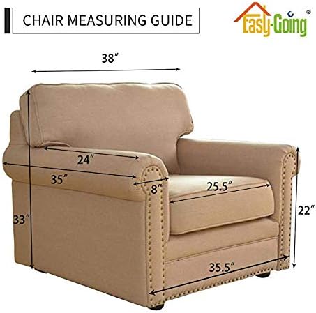 Miniatura 7 de Easy-Going - Funda para sillón reversible y resistente al agua, protector de muebles con correas elásticas, para mascotas, niños, perros y gatos