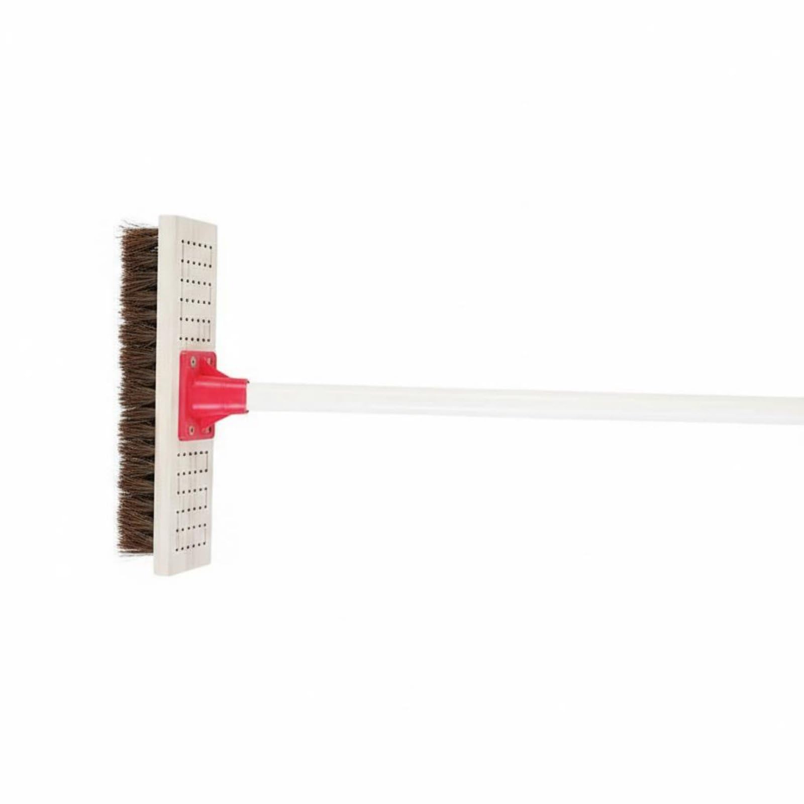 Cepillo para Limpieza de Suelos Cepillo de Fregar Escoba Cepillo Cepillo con Mango Largo Mango Ergonómico de Madera y Cabezal Sólido para Fregar, 30CM, con Mango