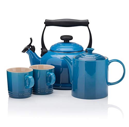 Le Creuset - Taza desayuno de cerámica de gres, Azul, 350ml - Imagen 5