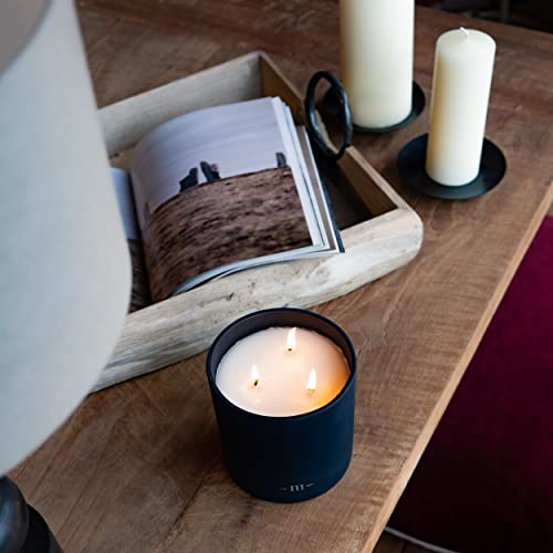 Charles Farris Rubus, Luxury Three Candle In Textured Blue Glass Jar - Aromatic Bay Blended With Sharp Blackberry, Crisp Green And Herbal Notes #TOP2