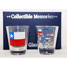 Chile Souvenir Boxed Shot Glass Set Set of 2