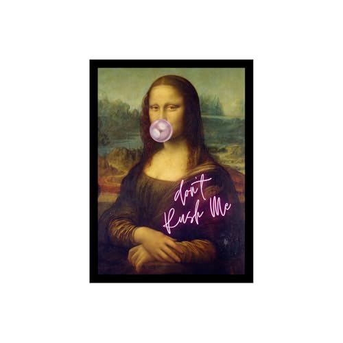 Image of BLINKART Framed Photo - Dont Rush Me Mona Lisa | Altered Art Theme | Motivational & Inspirational Wall Art Poster for Home, Bedroom, Living Room, Office, Hotel & Gifting - 12x8 Inch