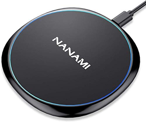 NANAMI Cargador Inalámbrico Rápido, 7.5W Qi Wireless Charger para iPhone 11/11 Pro/11 Pro MAX/XS MAX/XR/XS/X/8+/8, 10W Carga Rápida para Samsung Galaxy S20/Note 10/S10/S10E/S9/S9+/Note 8/S8/S7,AirPods
