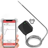 YAOSHI Digitales Thermoelement-Thermometer Drahtlose Digitale küche Kochen nahrung Fleisch Thermometer mit sonde for BBQ Rauchergrill Ofen Hohe Präzision (Color : Black)