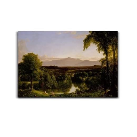View on The Catskill—Early Autumn by Thomas Cole Poster Canvas Wall Art Painting Print Room Aesthetic Decoration 16x24inch(40x60cm) Unframe-style