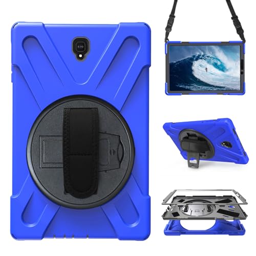Case for Samsung Galaxy Tab S4 10.5 2018 (SM-T830/T835/T837),Portable Heavy Duty Dropproof Protective Cover Case with 360 Rotating Stand,Handle & Shoulder Strap,Stylus Pen (New Blue)
