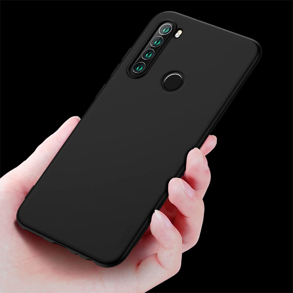 HAFFAN Cover In Silicone TPU Per Redmi 8 (6.22") - Custodia Sottile Antishock, Foro Portafortuna, 13 Colori - Nero
