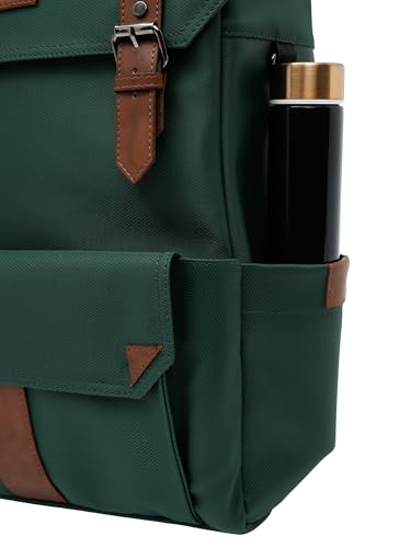 Image of FUR JADEN Anti-Theft Laptop Backpack I Camera Backpack Bag I Men Women I In-Built Tablet Sleeve I Padded Grab Handle I Breathable Air-Mesh (D.Green)