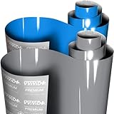 VViViD+ Ultra Gloss Car Wrap Bundle Nardo Dark Grey (1ft x 5ft) and Smurf Blue (1ft x 54') - M0