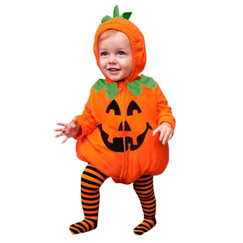 Disfarce de Halloween bebé - disfarce abóbora bebé lindos abóbora Roap para menina e menino disfarces Halloweens bebé macacão calças às riscas presentes de abóbora Halloween para infante RO