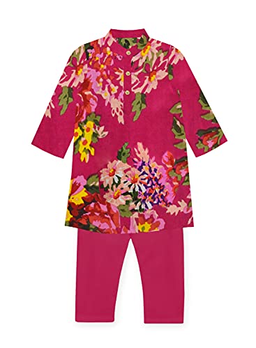 Image of A.T.U.N. (ALL THINGS UBER NICE) Boys Full Sleeve Cotton Floral Printed Kurta and Pyjama Set | Ethnic Clothing Set for Festival and Special Occasion | 2 Piece Set for Boys