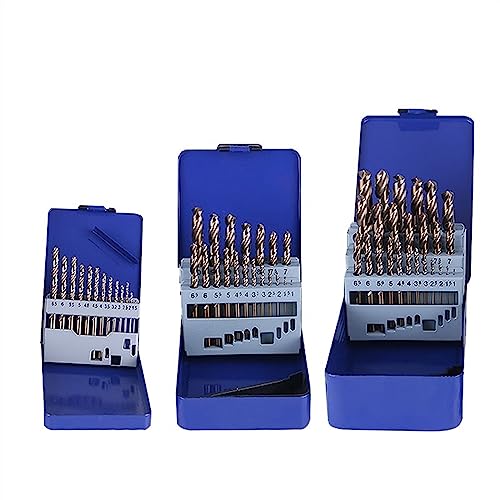 hasmi 13/19/25PCS HSS M35 Cobalt Drill Bit For Metal Stainless Steel Wood Drilling Bits Set 1~13mm Power Tools Accessories (Color : 19PCS(1-10mm))