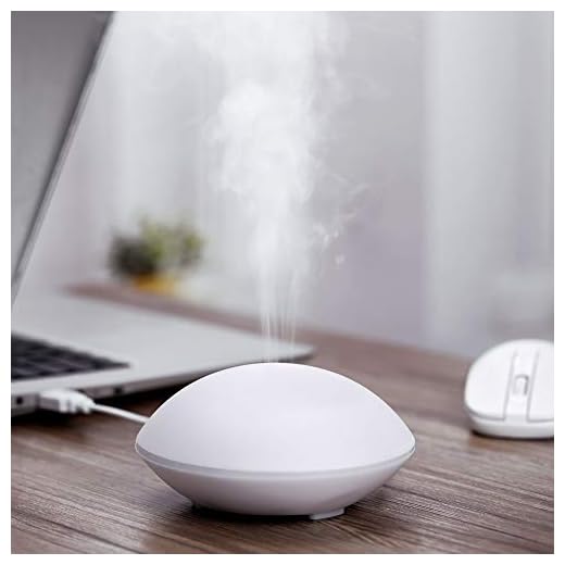 BBSKIN Mini Kids USB Esssential Oil Diffuser, 80ml Cute Shell Portable Travel Size Aroma Diffuser Humidifier, 7 Colors Changing Light&Waterless Auto Off Diffusers for Bedroom, Office, Baby Room(White)