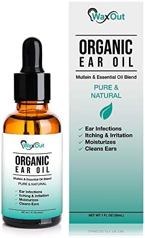 Natural Mullein Ear Wax Removal Oil & Cleaner with Garlic | Pain & Earache Drops | Earwax Softener, Moisturizer & Allergy Soothing | Tinnitus, Itching, Ringing, Infections & Clogged Ears Relief
