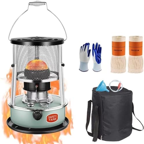 PXDOHQAW Calentador de Queroseno Quemador de Queroseno Ajustable en Altura (34-46Cm) Calentador de Aceite de Camping para Interior Y Exterior/Blue/4.5L
