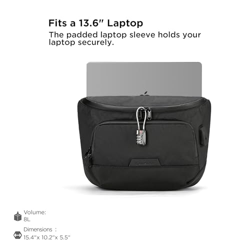 ALPAKA Bravo Sling Max, 8L RFID-Blocking Sling Laptop Bag for Men with Maglockz Buckle, Lockable Zips & External USB Port3