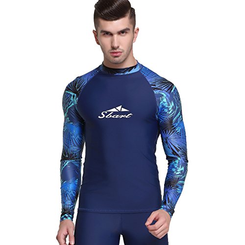 Men's Long Sleeve Rash Guard for Surfing, Sports, Fitness, Swimming, Undersea Diving, Tidal Surfing - Sunscreen Suit UPF50+